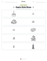Empire State Binası yazdırılabilir çalışma sayfası önizlemesi