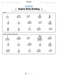 Empire State Building printable worksheet preview