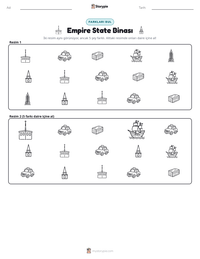 Empire State Binası yazdırılabilir çalışma sayfası önizlemesi