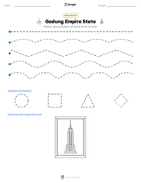 Prabaca lembar kerja cetak Gedung Empire State