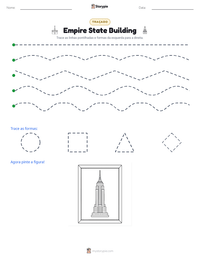 Prévia da folha de atividades imprimível Empire State Building