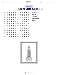 Empire State Building afdrukbare werkblad voorbeeld