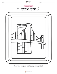 Brooklyn Bridge coloring page for kids