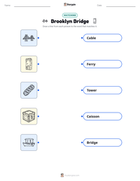 Brooklyn Bridge printable worksheet for kids