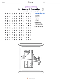 Anteprima della scheda stampabile di Ponte di Brooklyn