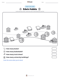 Edwin Hubble printable worksheet preview