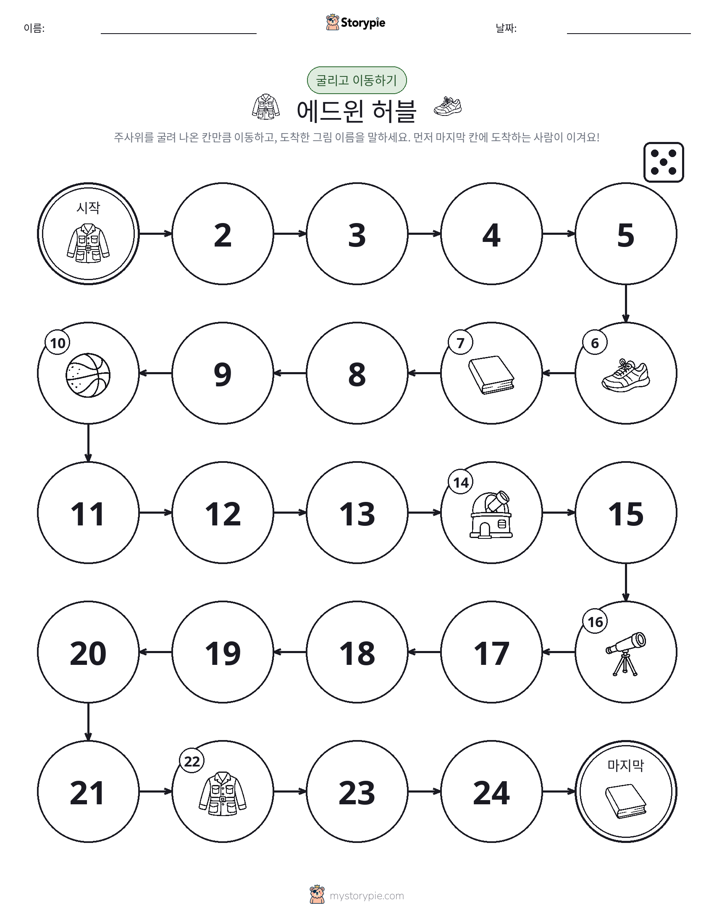 주사위 굴리고 이동하기 게임