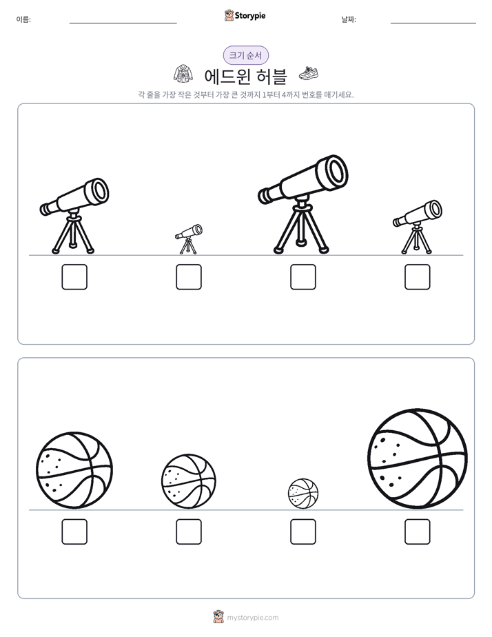 크기 순서