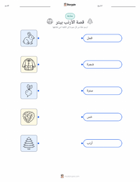 ورقة عمل قابلة للطباعة حكاية الأرنب بيتر (كتاب) للأطفال