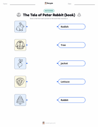 The Tale of Peter Rabbit (book) printable worksheet for kids