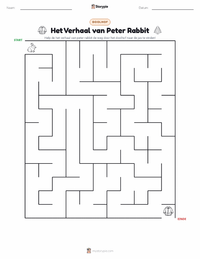Het Verhaal van Pieter Konijn (boek) afdrukbare werkblad voorbeeld