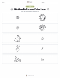 Die Geschichte von Peter Hase (Buch) druckbare Arbeitsblatt Vorschau