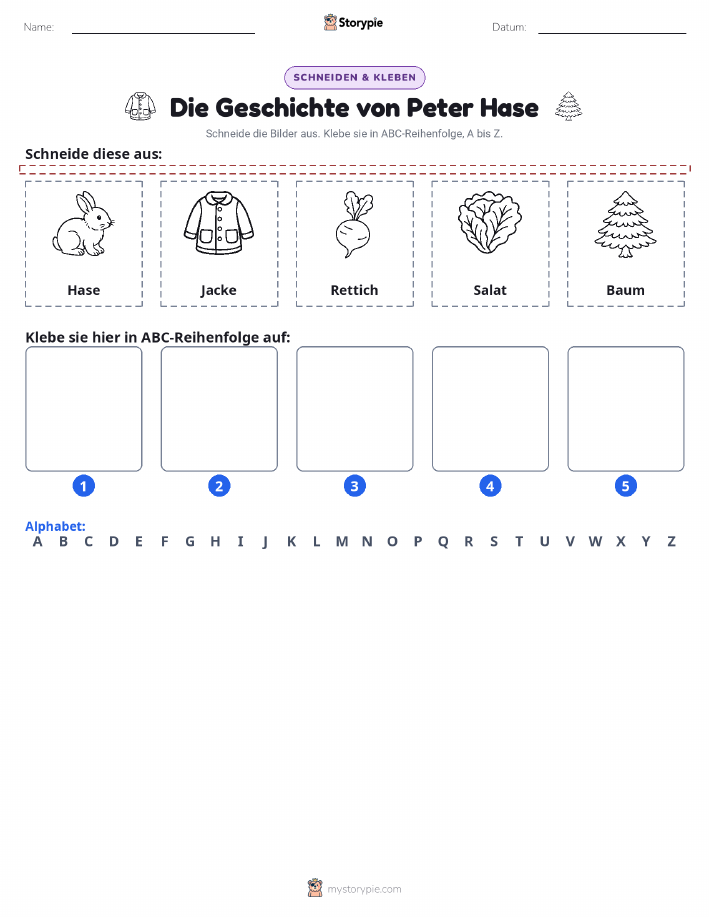 Schneiden & Einfügen Alphabet