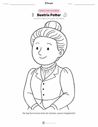 Página para colorear de Beatrix Potter para niños