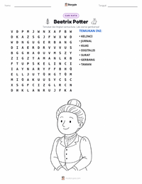Prabaca lembar kerja cetak Beatrix Potter