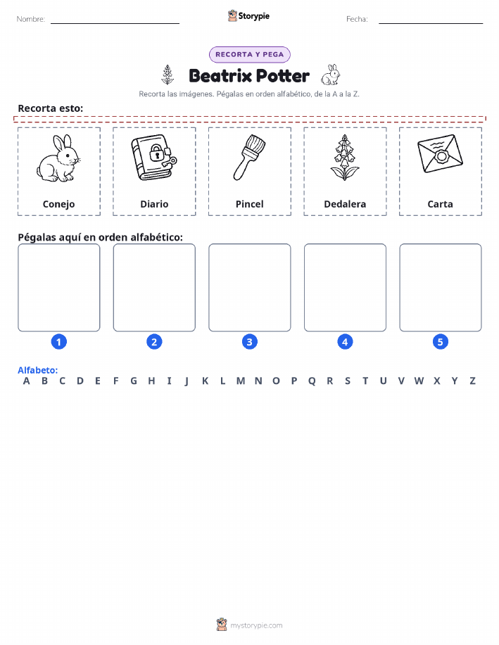 Cortar y Pegar el Alfabeto