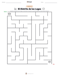 Vista previa de la hoja de trabajo imprimible de El Distrito de los Lagos