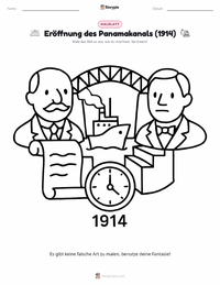 Eröffnung des Panamakanals (1914) Malvorlage für Kinder