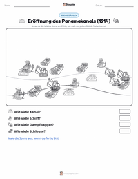 Eröffnung des Panamakanals (1914) druckbare Arbeitsblatt Vorschau