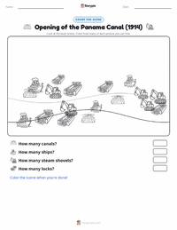 Opening of the Panama Canal (1914) printable worksheet preview