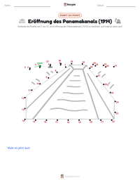 Eröffnung des Panamakanals (1914) druckbare Arbeitsblatt Vorschau