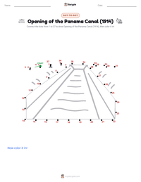 Opening of the Panama Canal (1914) printable worksheet preview