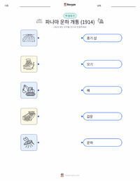 파나마 운하 개통 (1914년) 인쇄 가능한 워크시트 미리보기