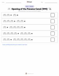 Opening of the Panama Canal (1914) printable worksheet preview