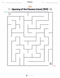 Opening of the Panama Canal (1914) printable worksheet preview