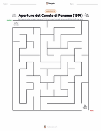 Anteprima della scheda stampabile di Apertura del Canale di Panama (1914)