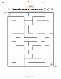 Podgląd drukowalnego arkusza ćwiczeń Otwarcie Kanału Panamskiego (1914)