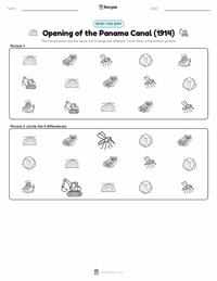 Opening of the Panama Canal (1914) printable worksheet preview