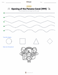 Opening of the Panama Canal (1914) printable worksheet preview