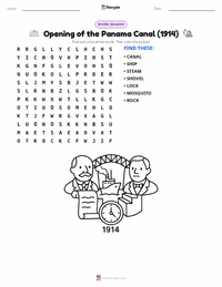 Opening of the Panama Canal (1914) printable worksheet preview