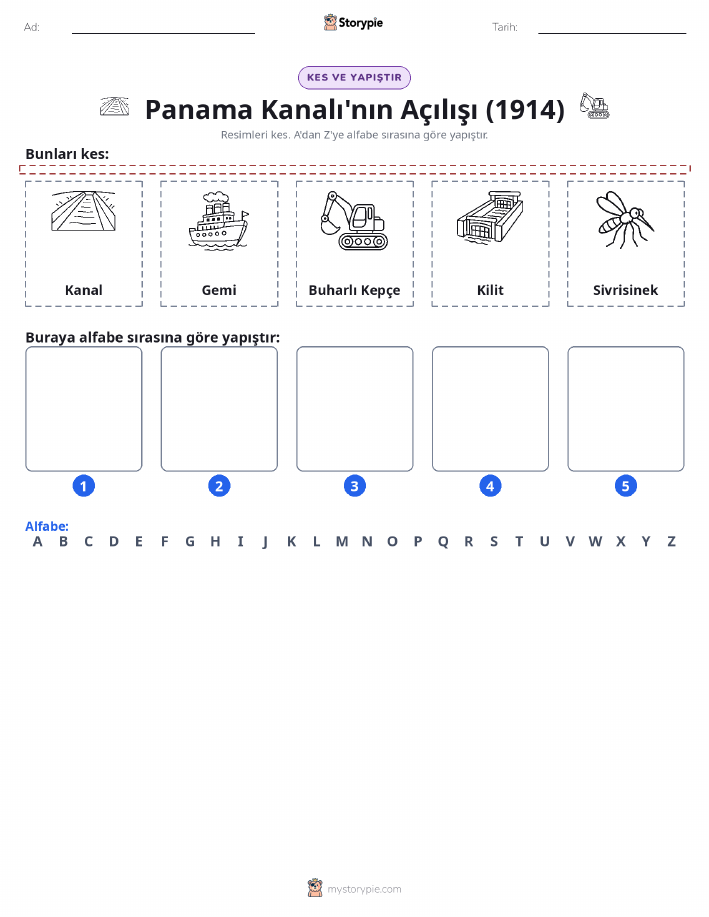 Kes & Yapıştır Alfabe