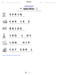 Seine River printable worksheet preview