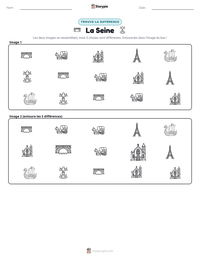 Aperçu de la feuille de travail imprimable La Seine