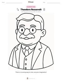 Theodore Roosevelt coloring page for kids