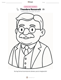 Página para colorear de Theodore Roosevelt para niños