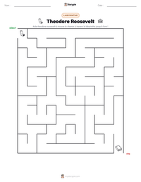 Aperçu de la feuille de travail imprimable Theodore Roosevelt
