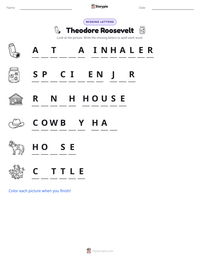 Theodore Roosevelt printable worksheet preview