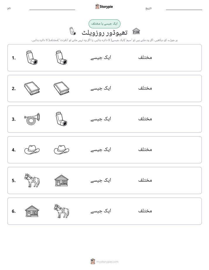 ایک جیسا یا مختلف