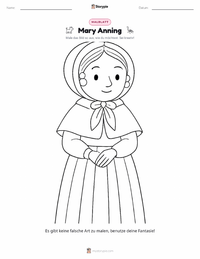 Mary Anning Malvorlage für Kinder