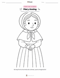 Vista previa de la hoja de trabajo imprimible de Mary Anning