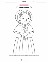 Prabaca lembar kerja cetak Mary Anning