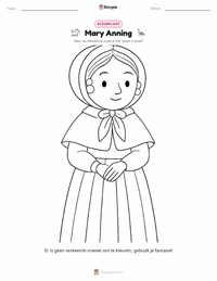 Mary Anning afdrukbare werkblad voorbeeld