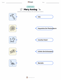 Folha de atividades imprimível Mary Anning para crianças