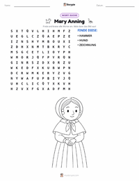 Mary Anning druckbare Arbeitsblatt Vorschau