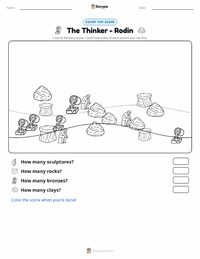 The Thinker - Rodin printable worksheet preview