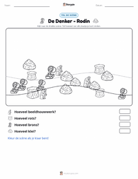 De Denker afdrukbare werkblad voorbeeld